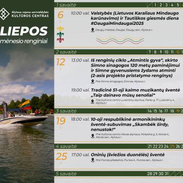 Liepos mėnesio renginiai Alytaus rajone