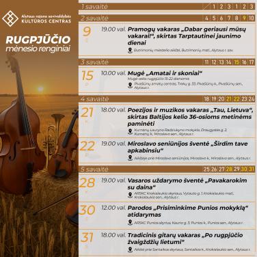 Rugpjūčio mėnesio renginiai Alytaus rajone