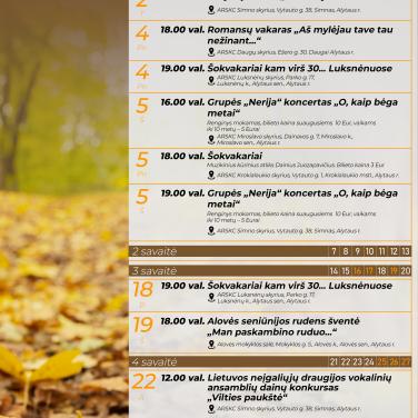 Spalio mėnesio renginiai Alytaus rajone