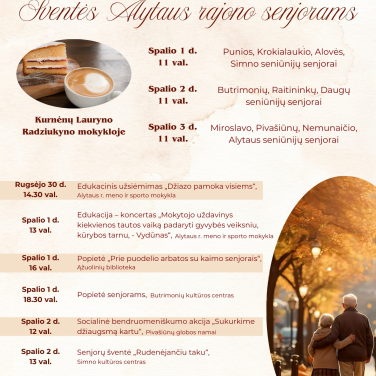 Spalį – šventės Alytaus rajono senjorams